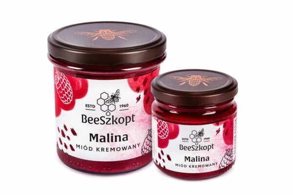 Miód kremowany malina packshot